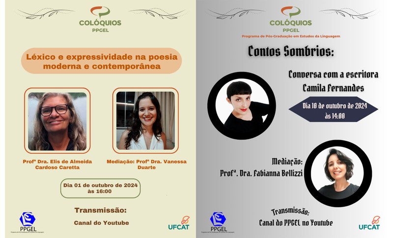 Colóquios do PPGEL - 01, 10 e 15 de outubro/2024